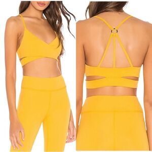 REVOLVE Lovewave Brittany Luka Strappy Yellow Sports Bra sz large